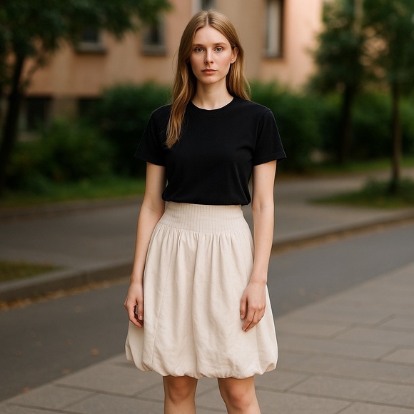masaki matsuka beige skirt size M polyester new with tags...